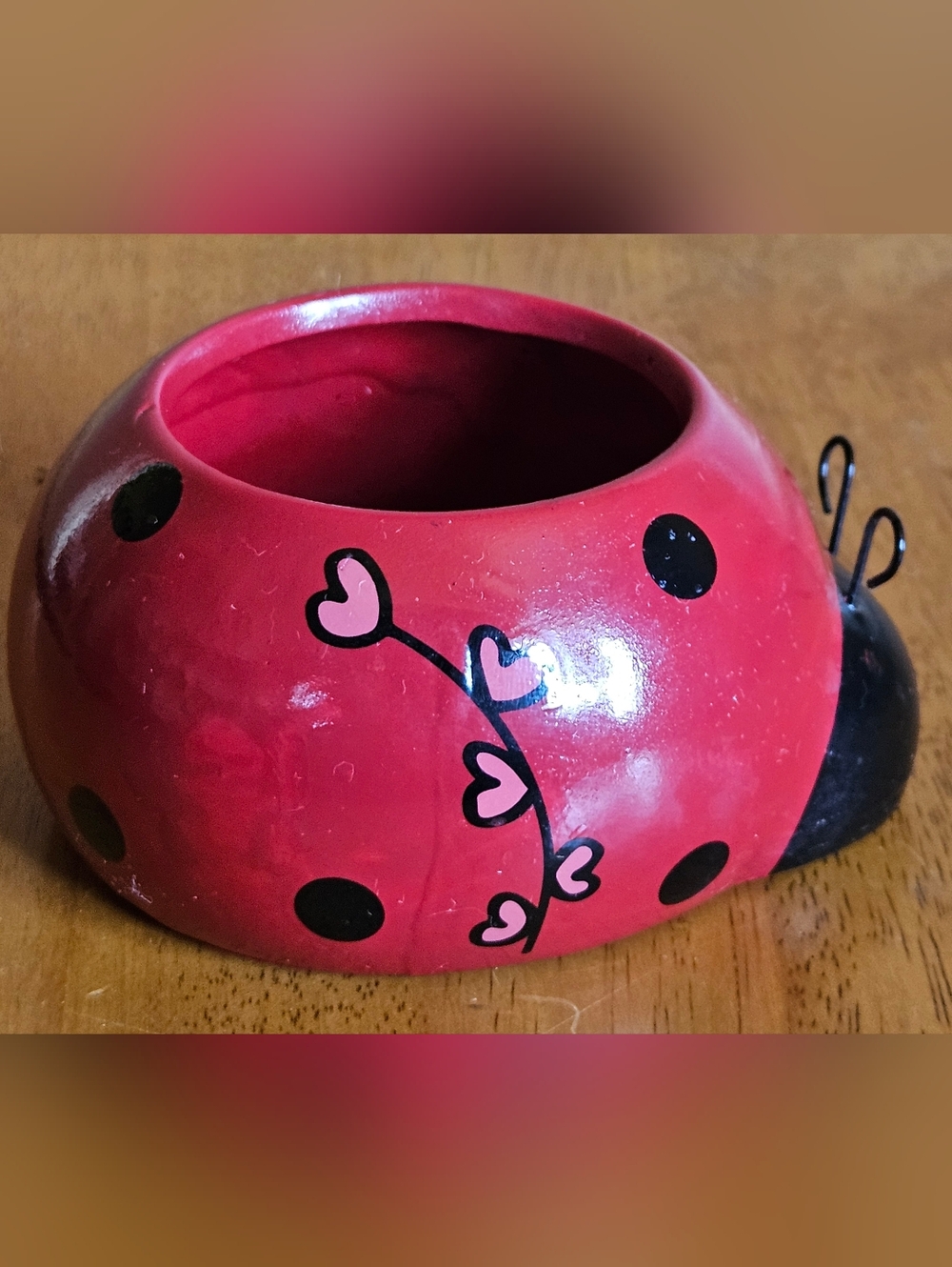 Vintage Rocket Farms "Love Bugs"  Lady Bug Bee Mine Ceramic Planter Trinket Dish - Picture 2 of 9